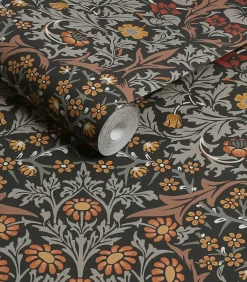 Outlet Vliesbehang Blackthorn Charcoal & Burnt Wanddecoratie