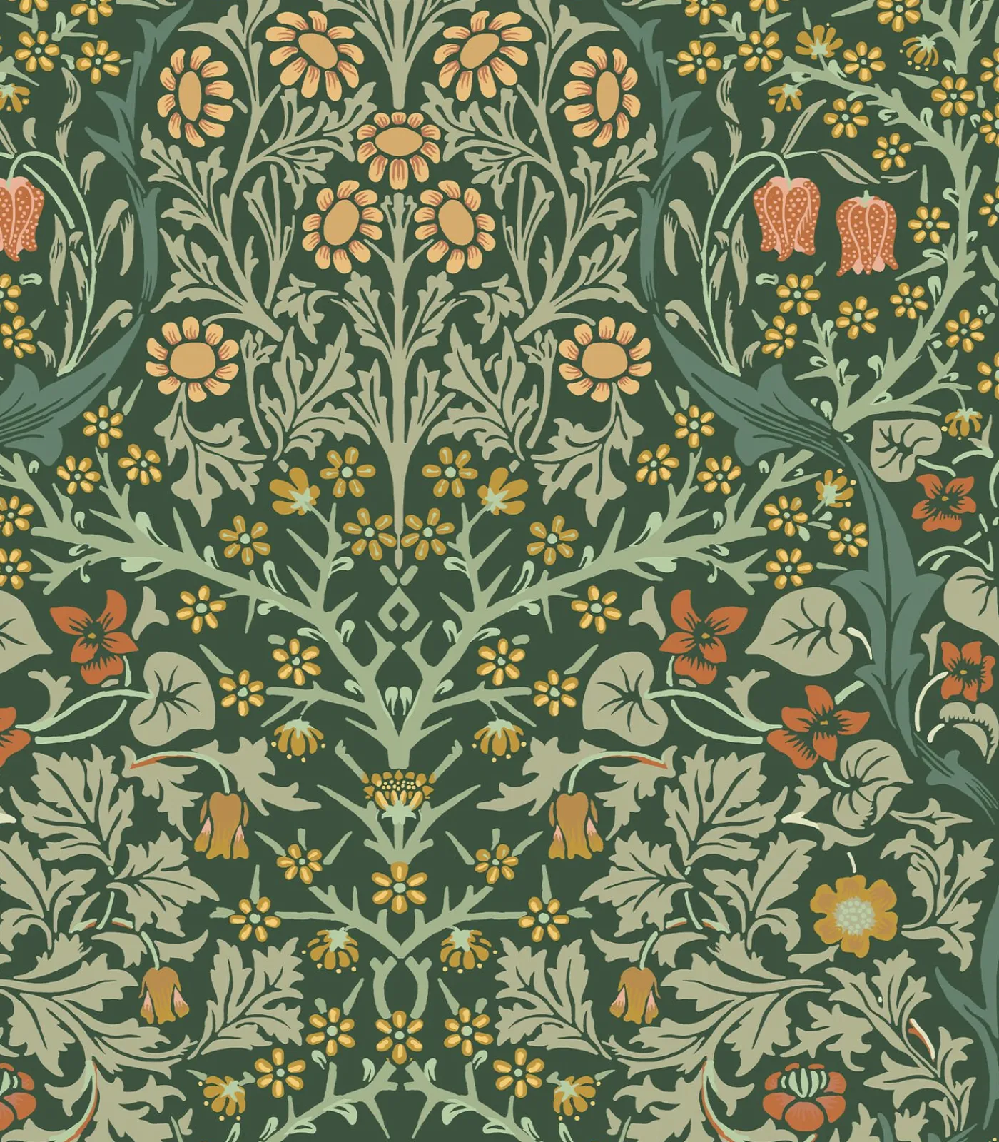 Vliesbehang Blackthorn Deep Green Wanddecoratie