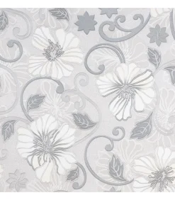 Best Vliesbehang 3D bloemenpatroon 10x0,53 m grijs Decoratie
