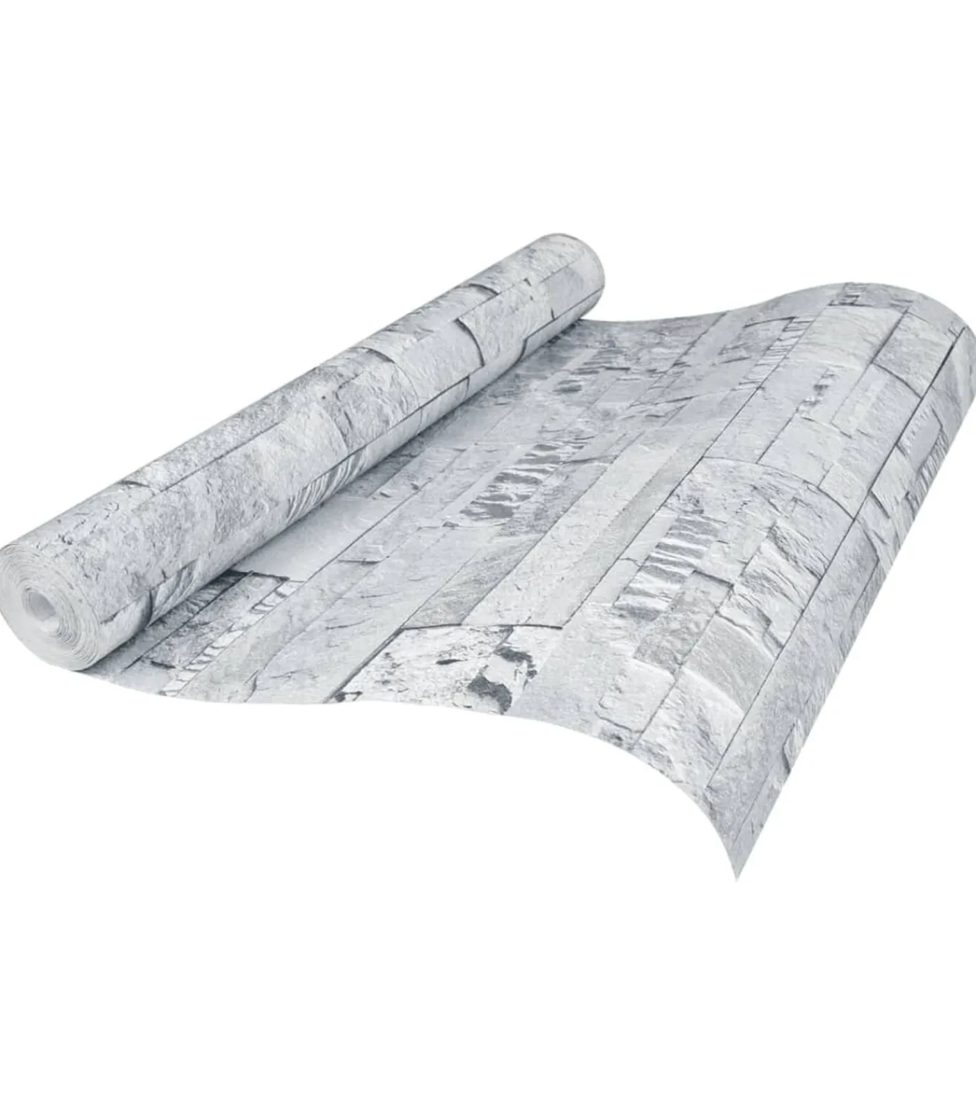 Hot Vliesbehang 3D steen-look 10x0,53 m lichtgrijs Decoratie