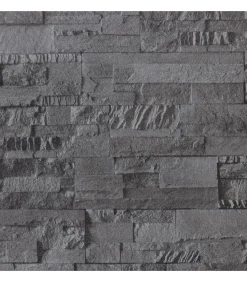 Hot Vliesbehang 3D steen-look 10x0,53 m zwart Decoratie