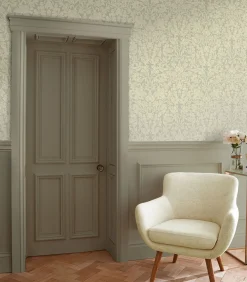Hot Vliesbehang Hartley Damask Sage Wanddecoratie