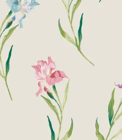 Clearance Vliesbehang Hawling Irises Naturel Wanddecoratie