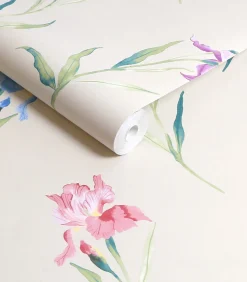 Clearance Vliesbehang Hawling Irises Naturel Wanddecoratie