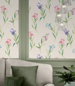Clearance Vliesbehang Hawling Irises Naturel Wanddecoratie