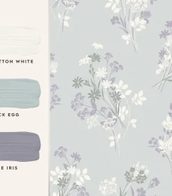 Discount Vliesbehang Igerna Pale Duck Egg Blue| Wanddecoratie