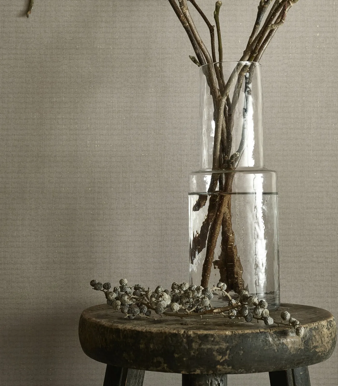 Hot Vliesbehang linnen gold mire Wanddecoratie