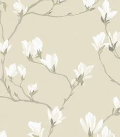 Hot Vliesbehang Magnolia Grove Natural | Wanddecoratie