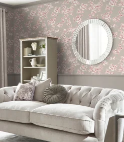 Best Vliesbehang Pollington Roses Donkergrijs Wanddecoratie