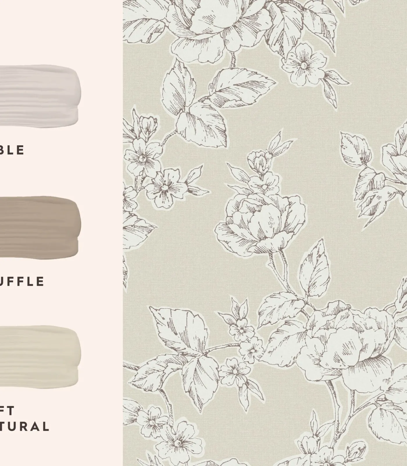 Hot Vliesbehang Pollington Roses Naturel Wanddecoratie