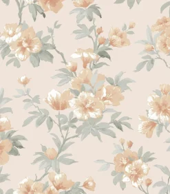 Online Vliesbehang Rosamund Oranje Wanddecoratie