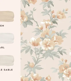 Online Vliesbehang Rosamund Oranje Wanddecoratie