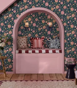 Sale Vliesbehang Strawberry Garden Navy Wanddecoratie