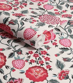 Online Vliesbehang Strawberry Garden Rose Wanddecoratie