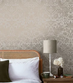 Online Vliesbehang Strawberry Thief Fibrous Wanddecoratie