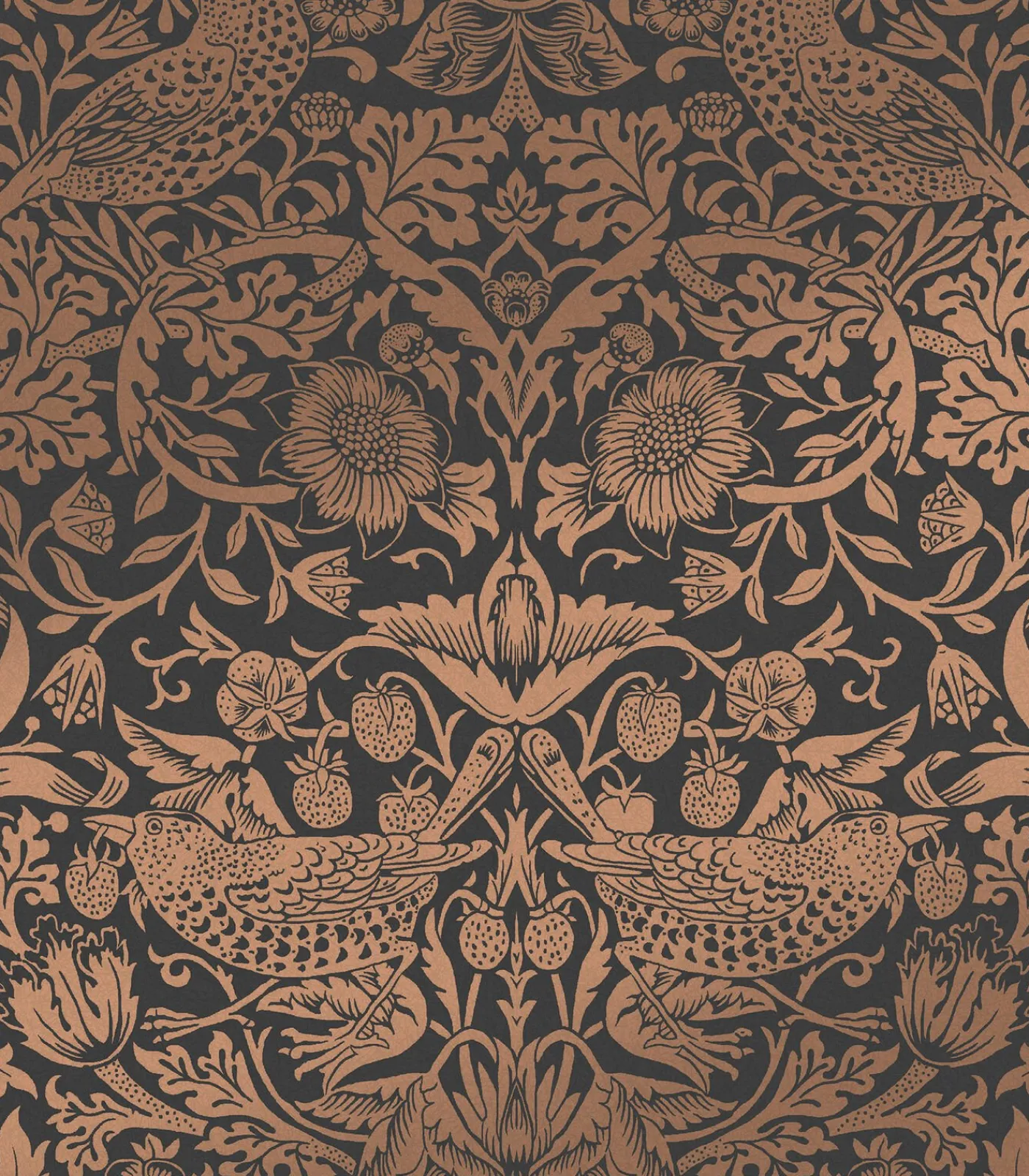 New Vliesbehang Strawberry Thief Fibrous Wanddecoratie