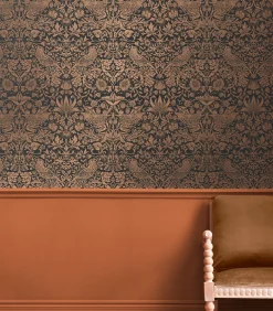 New Vliesbehang Strawberry Thief Fibrous Wanddecoratie