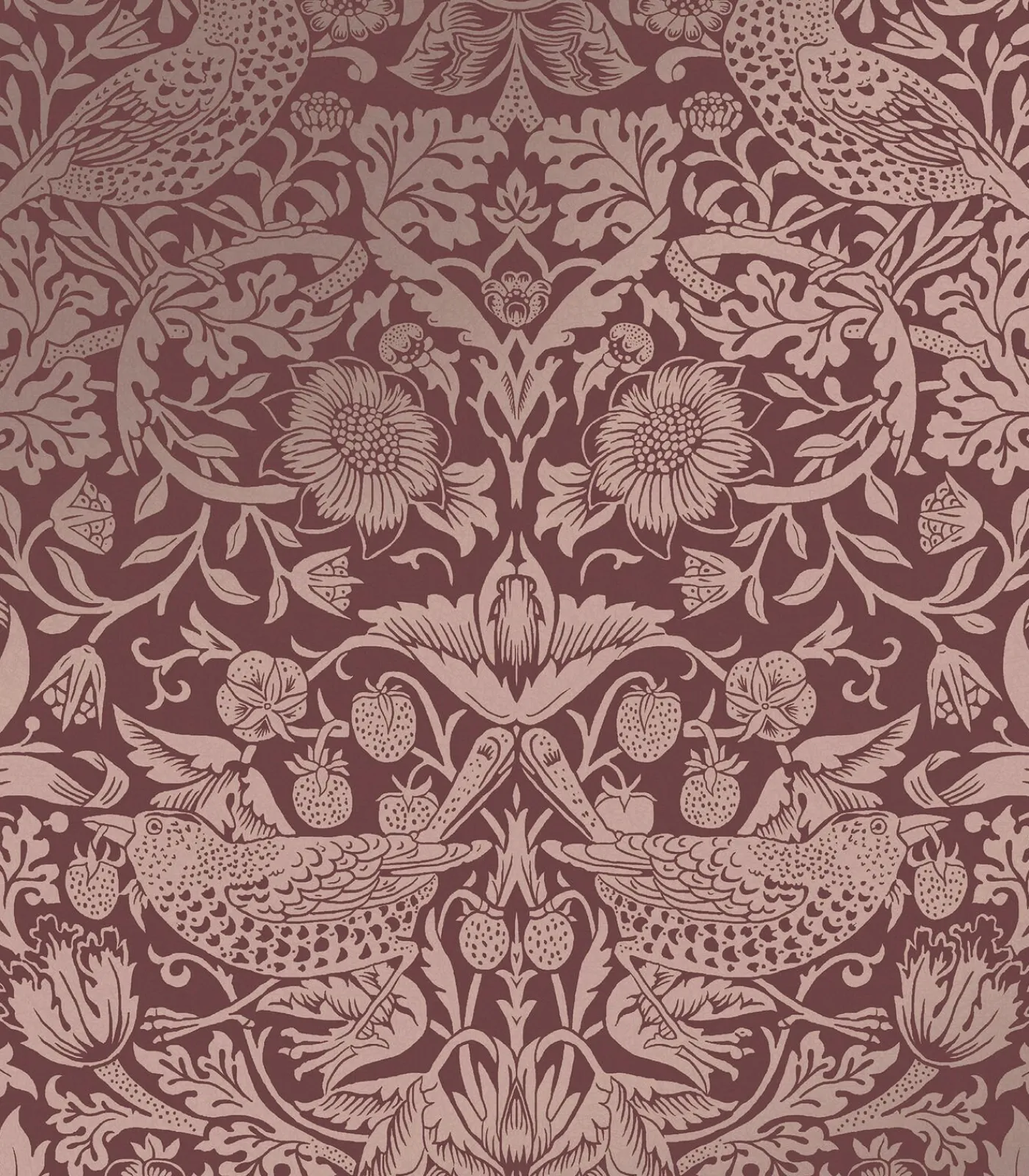 Online Vliesbehang Strawberry Thief Fibrous Wanddecoratie