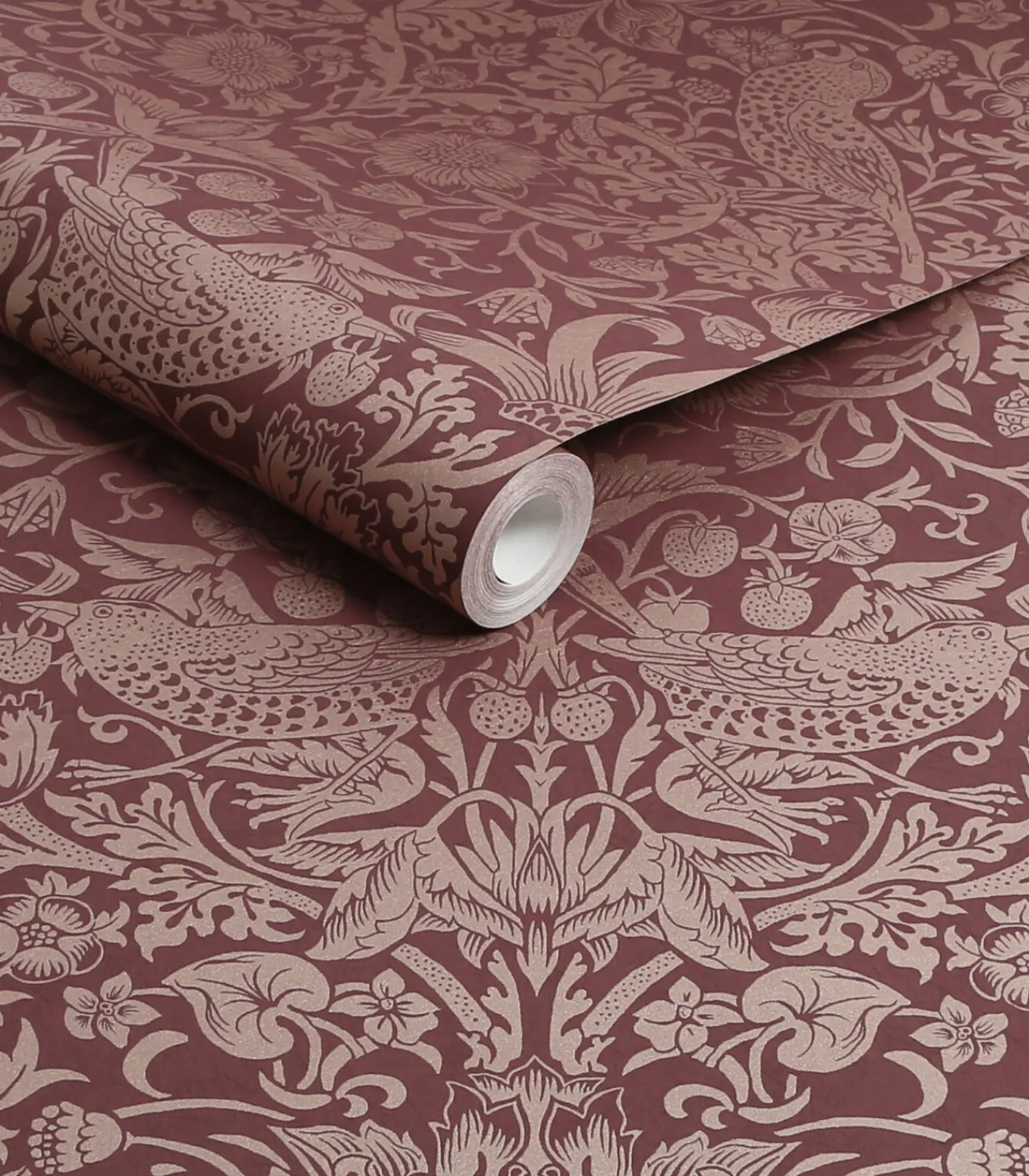 Online Vliesbehang Strawberry Thief Fibrous Wanddecoratie