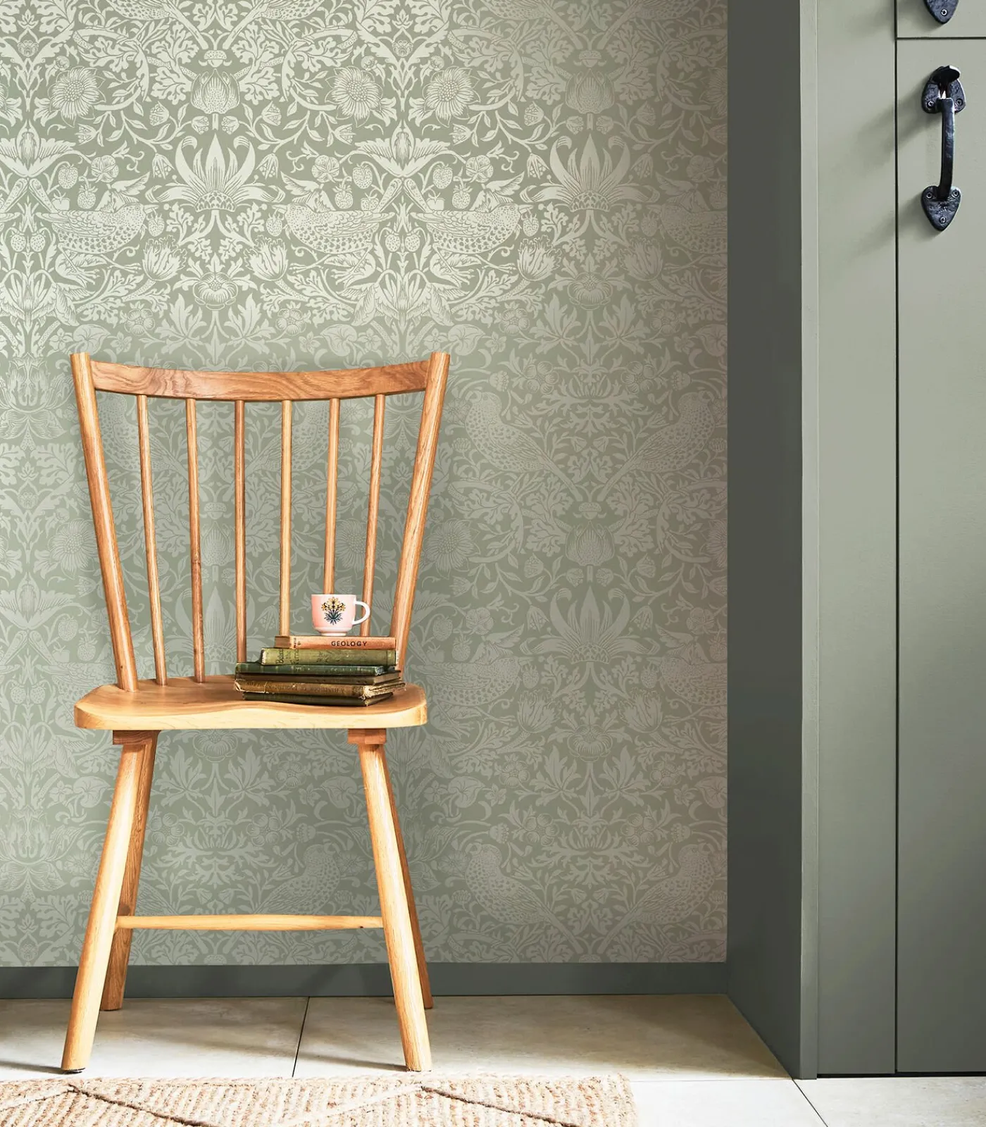 Vliesbehang Strawberry Thief Fibrous Wanddecoratie