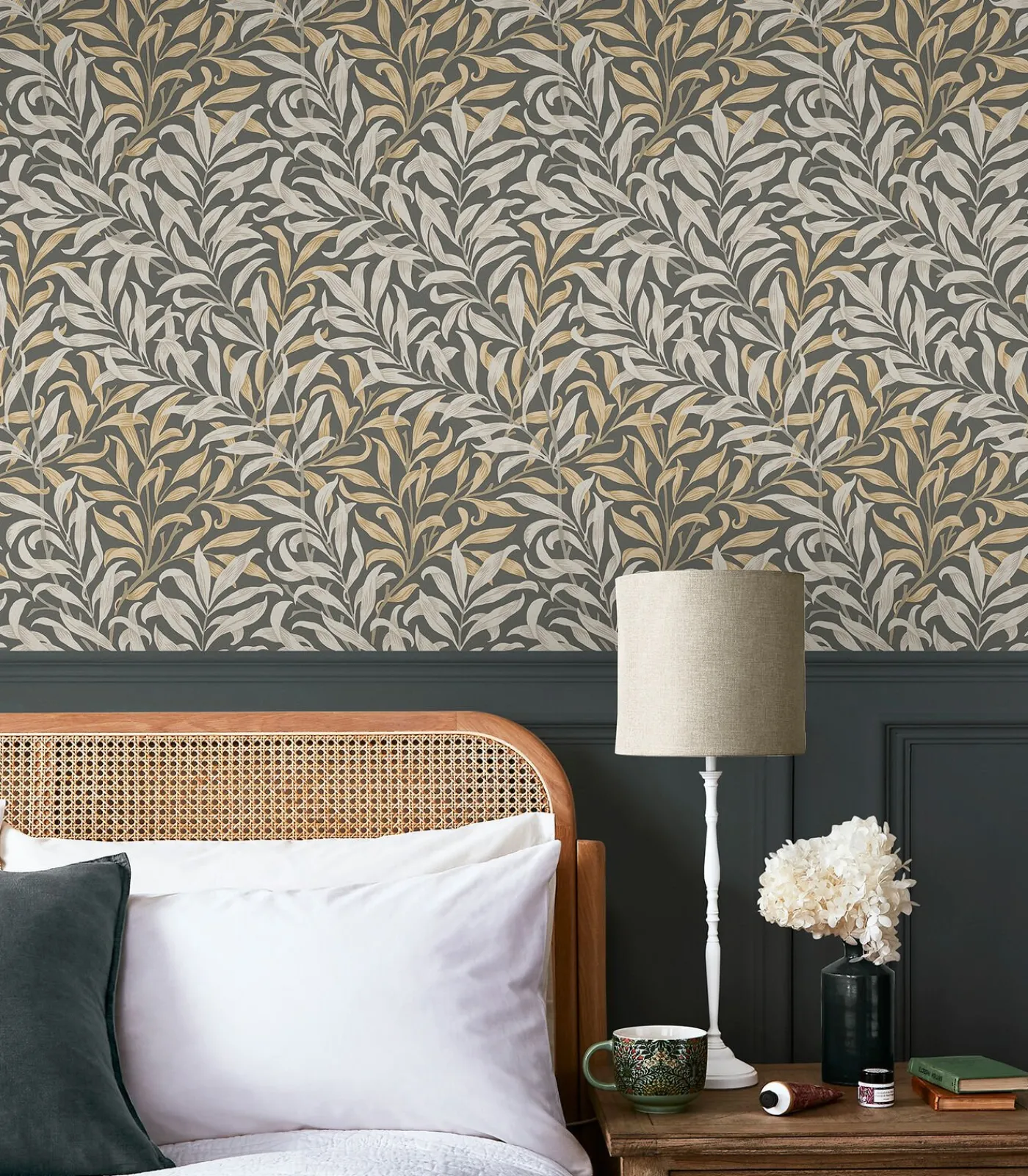 Outlet Vliesbehang Willow Bough Charcoal Wanddecoratie