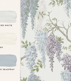 Vliesbehang Wisteria Garden Pale Iris | Wanddecoratie