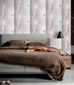 Outlet Vliesbehang Woodland Grijs Wanddecoratie