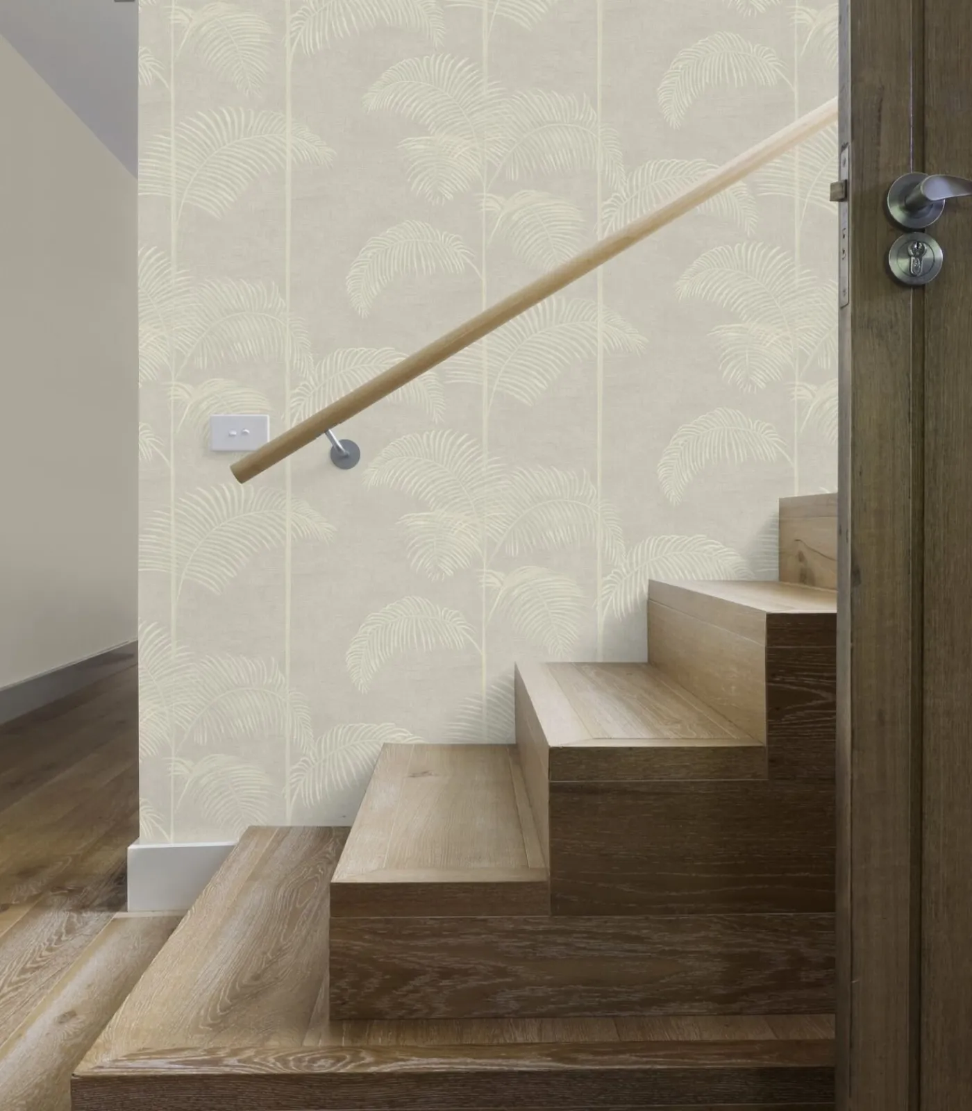 Vliestapete Palme deluxe Beige Wanddecoratie