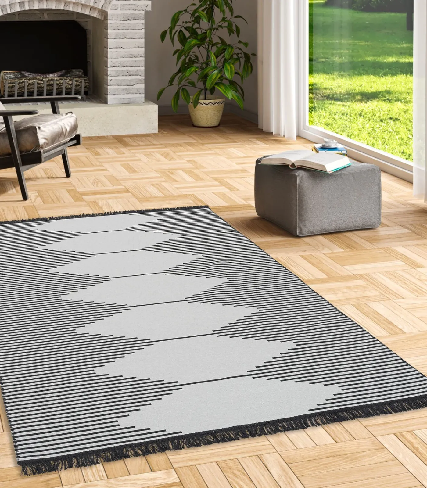 Outlet Vloerkleed Dubbelzijdig Ethno Kelim Trend Tapijten