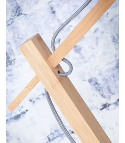 Best Vloerlamp Andes - Bamboe/Wit - 72x47x176cm Vloerlampen