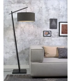 Clearance Vloerlamp Andes - Zwart/Donkergrijs - 72x47x176cm Vloerlampen