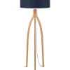 Hot Vloerlamp Annapurna - Blauw/Bamboe - Ø60cm Vloerlampen