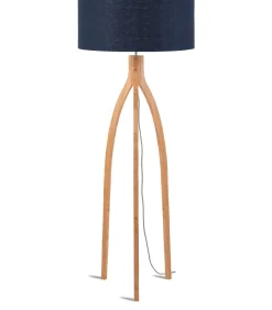 Hot Vloerlamp Annapurna - Blauw/Bamboe - Ø60cm Vloerlampen