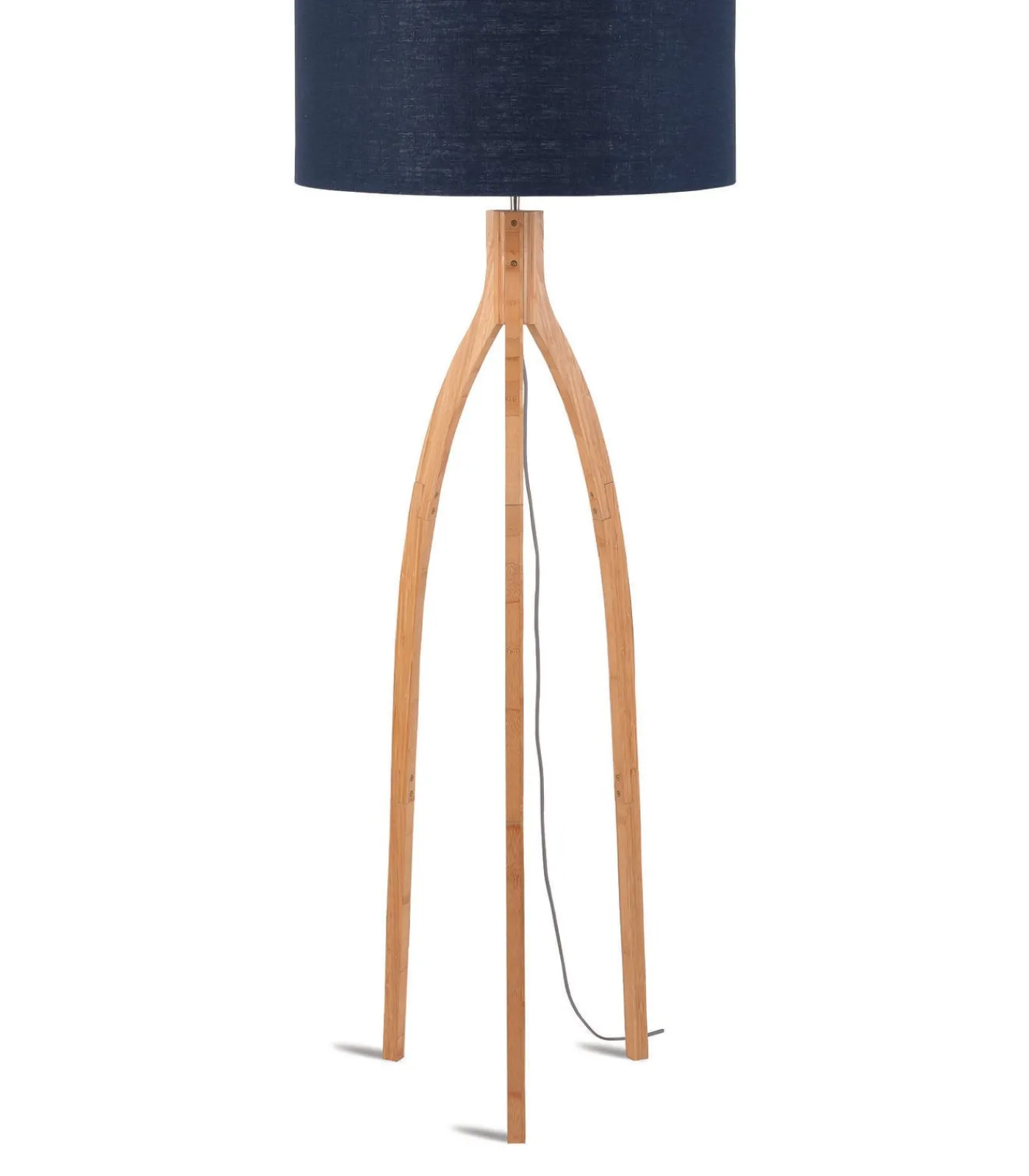 Hot Vloerlamp Annapurna - Blauw/Bamboe - Ø60cm Vloerlampen