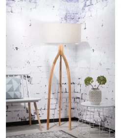 New Vloerlamp Annapurna - Naturel/Bamboe - Ø60cm Vloerlampen