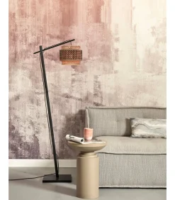 Hot Vloerlamp Bhutan - Bamboe Zwart/Naturel - 55x31x150cm Vloerlampen