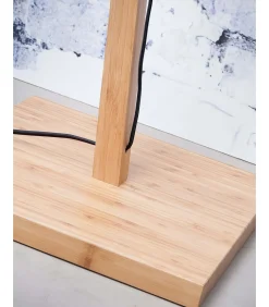 Vloerlamp Bhutan - Bamboe/Zwart - 55x31x150cm Vloerlampen
