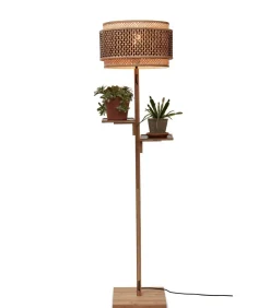 New Vloerlamp Bhutan - Bamboe/Zwart - Ø40x160cm Vloerlampen