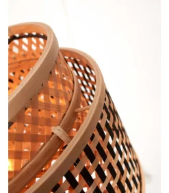 Discount Vloerlamp Bhutan - Bamboe/Zwart - Ø25x130cm Vloerlampen