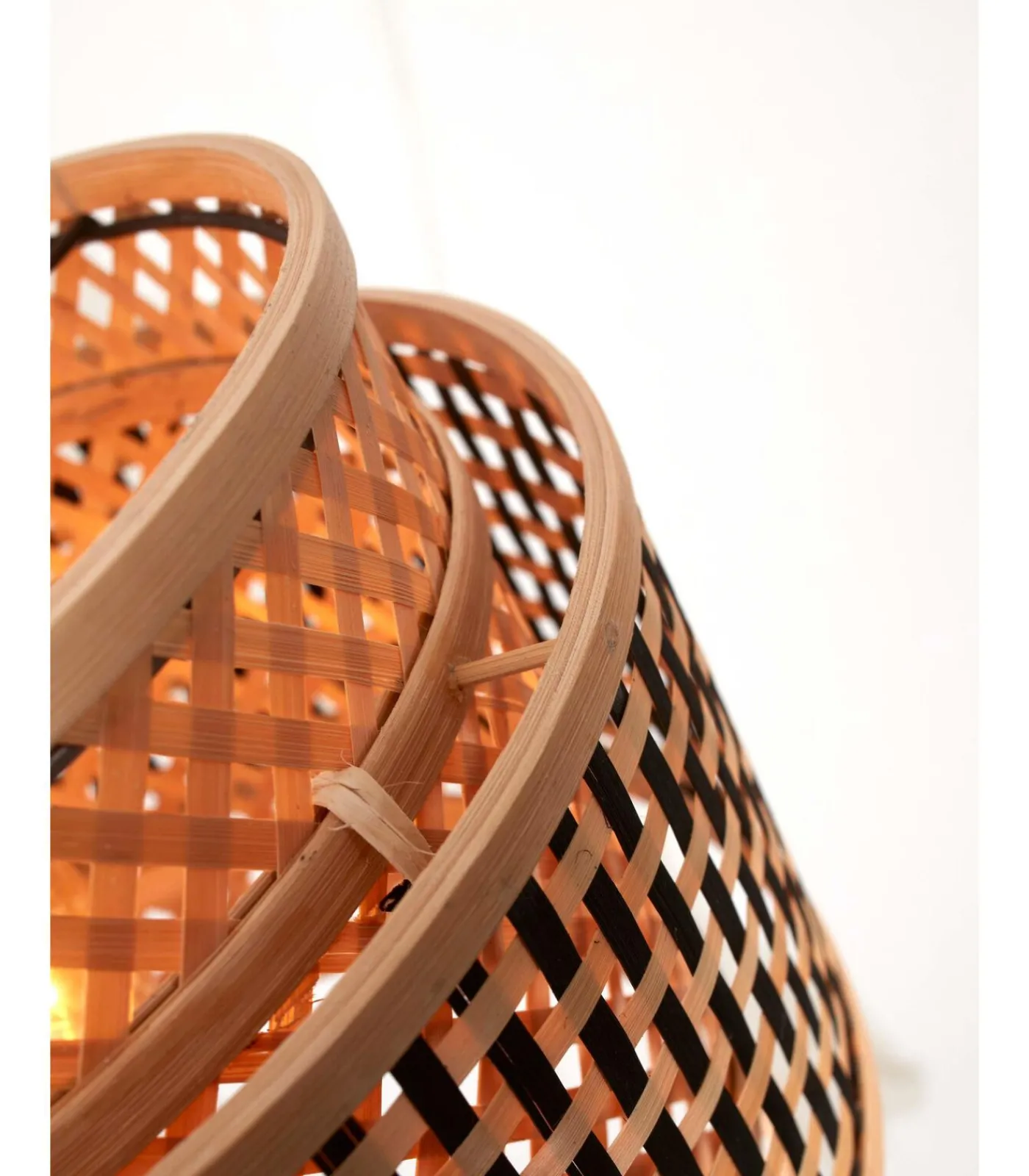 Discount Vloerlamp Bhutan - Bamboe/Zwart - Ø25x130cm Vloerlampen