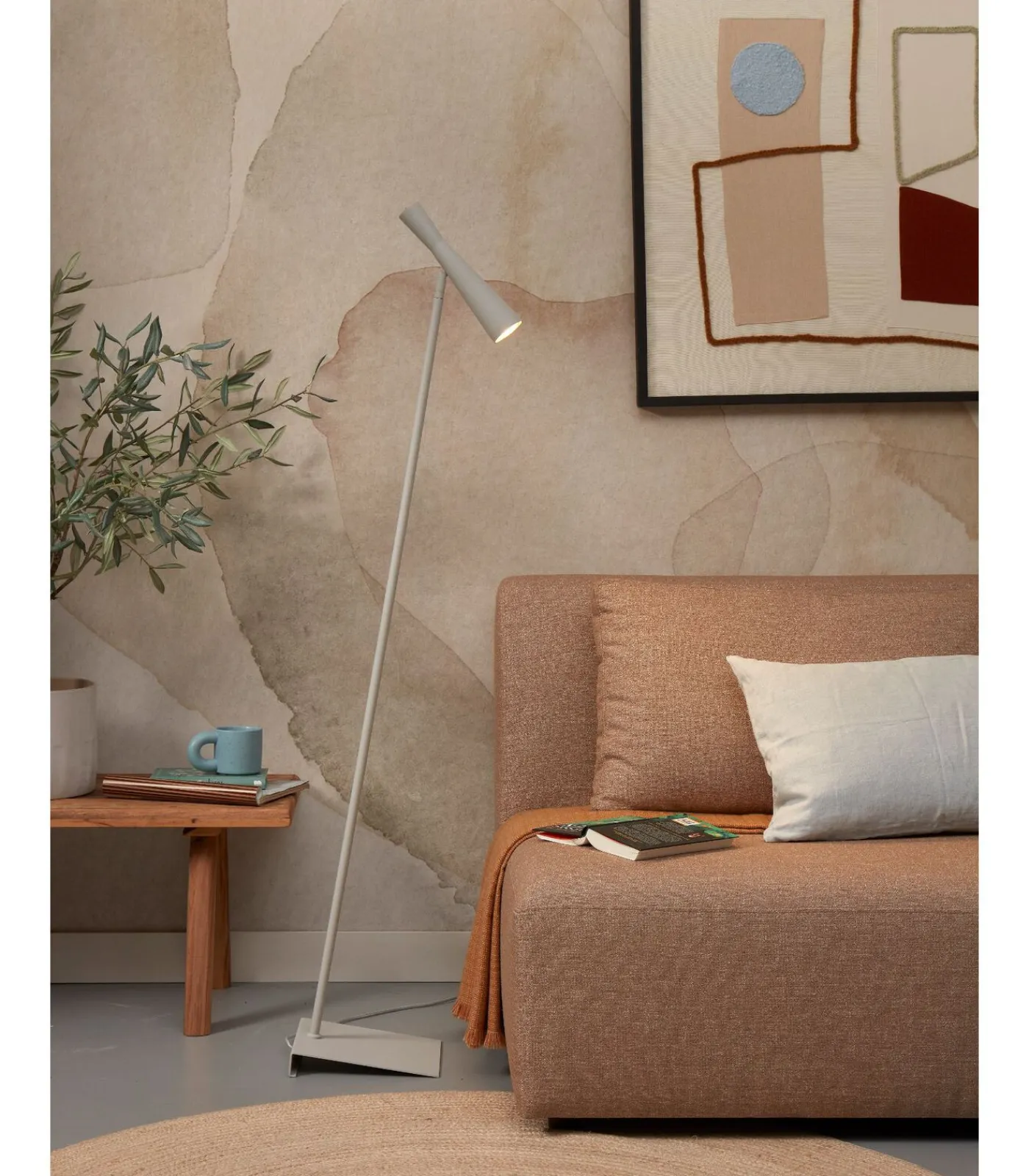 Outlet Vloerlamp Bordeaux - Grijs - 22x36x145.5cm Vloerlampen