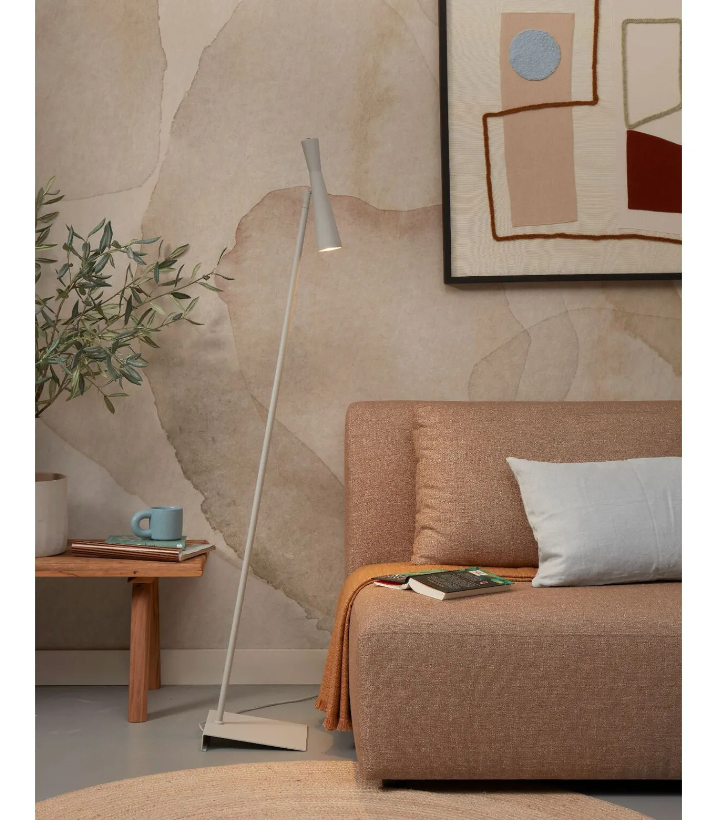 Outlet Vloerlamp Bordeaux - Grijs - 22x36x145.5cm Vloerlampen