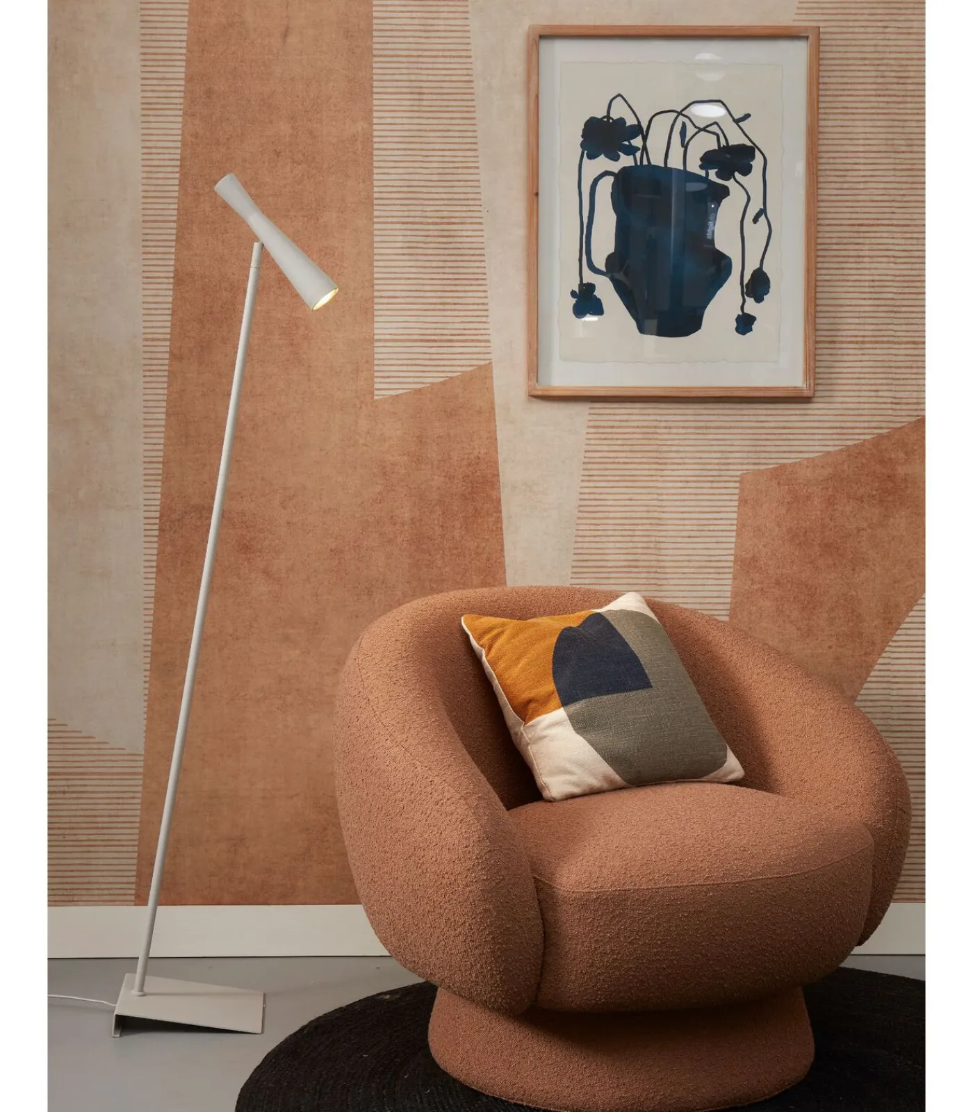 Outlet Vloerlamp Bordeaux - Grijs - 22x36x145.5cm Vloerlampen