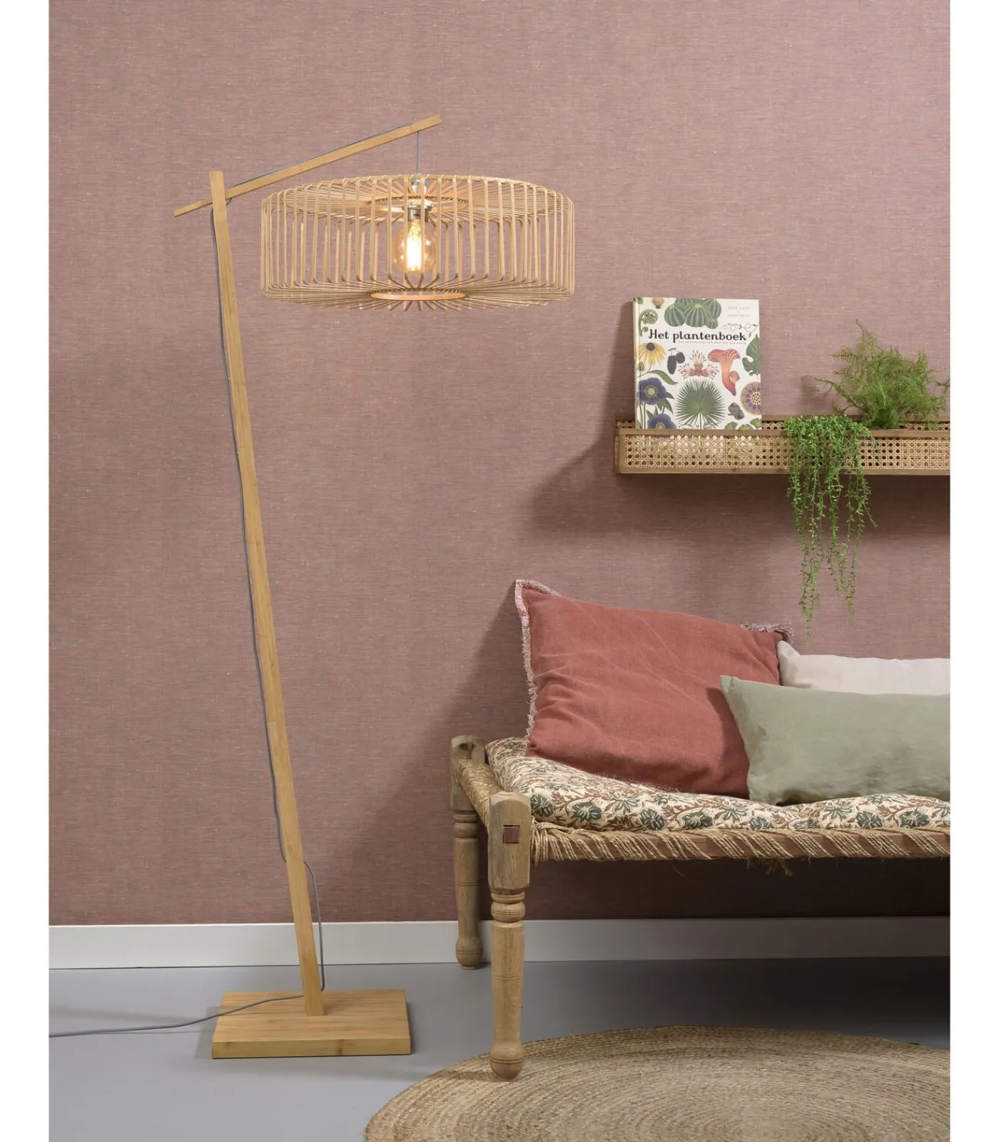 Vloerlamp Bromo - Bamboe - 68x40x176cm Vloerlampen