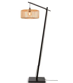 Sale Vloerlamp Bromo - Bamboe Zwart/Naturel - 68x40x176cm Vloerlampen