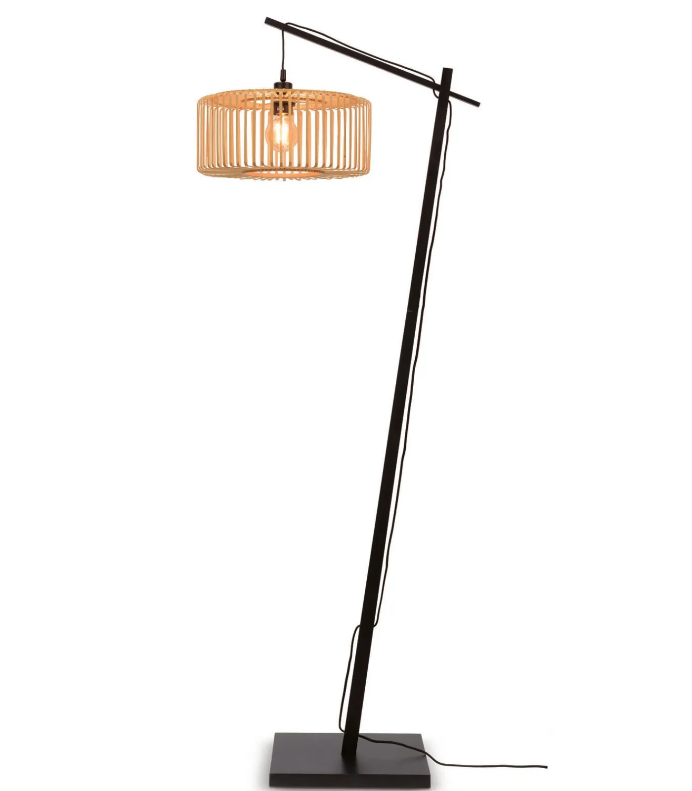 Sale Vloerlamp Bromo - Bamboe Zwart/Naturel - 68x40x176cm Vloerlampen