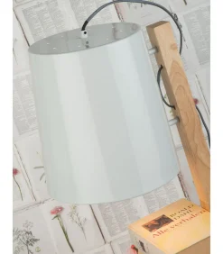 Online Vloerlamp Cambridge - Wit/Naturel - 38x30x168cm Vloerlampen