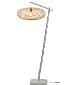 Outlet Vloerlamp Cango - Bamboe Wit/Naturel - 36x60x176cm Vloerlampen