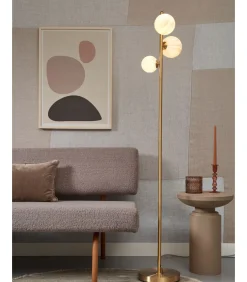 Outlet Vloerlamp Carrara - Goud/Wit - 30x30x160cm - 3L Vloerlampen