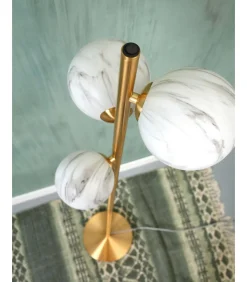 Outlet Vloerlamp Carrara - Goud/Wit - 30x30x160cm - 3L Vloerlampen